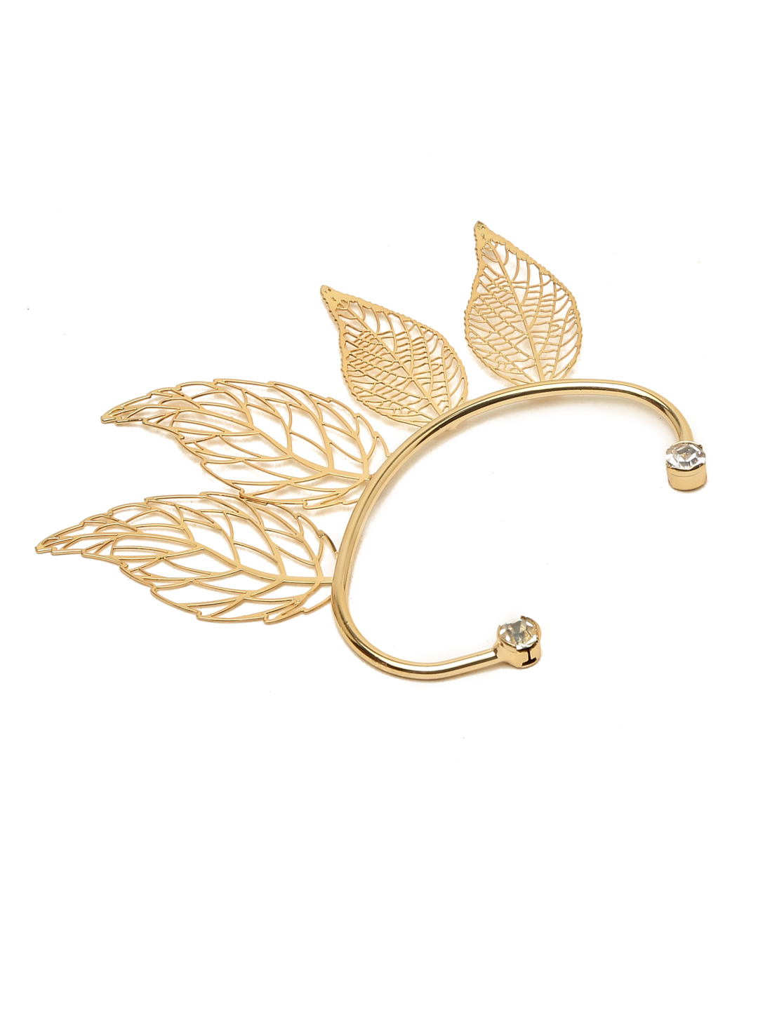 YouBella Fashion Jewellery Gold Plated Leaf Shape Earcuff Earring for Girls and Women - for Single Ear (Gold) (YBEAR_33133)